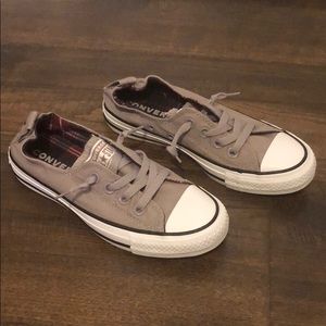 Gray slip on converses with laces
